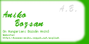 aniko bozsan business card