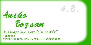 aniko bozsan business card